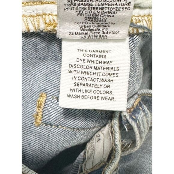 Free People Frayed Hem Distressed‎ Mid Rise Skinny Jeans Blue Stonewash Size 24 - Picture 5 of 11